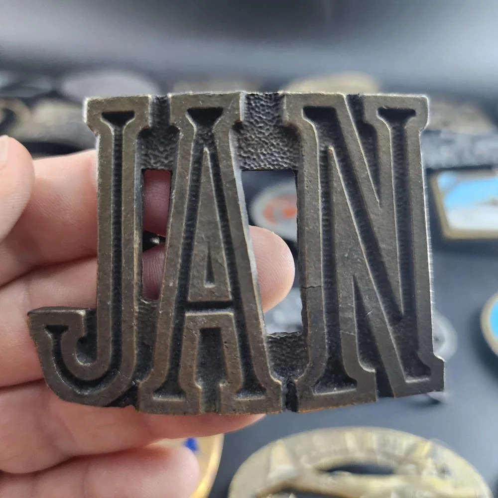 Vintage Bronze Toned JAN Belt Buckle